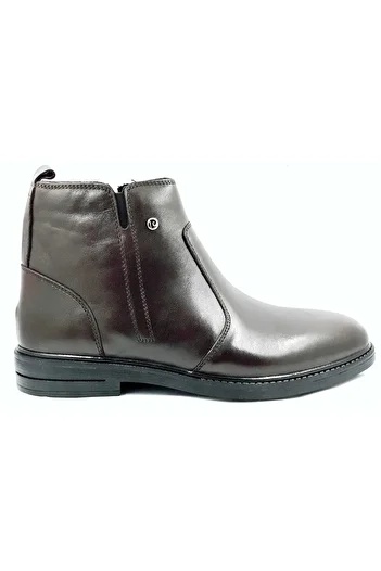 Pierre Cardin 385040 Ανδρικές μπότες με φερμουάρ καφέ χειμωνιάτικη γούνα