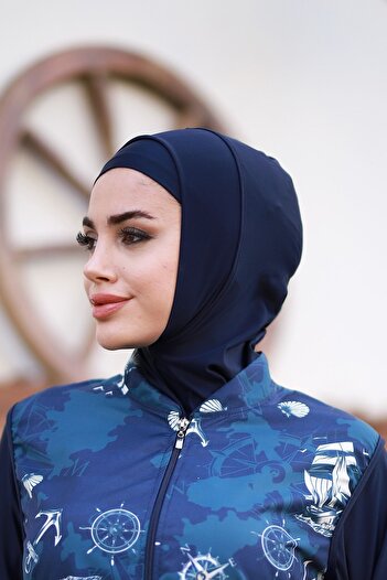 Remsa Mayo Swimmer Scarf Pool Sea Scarf Navy Blue