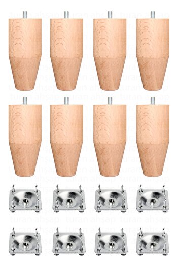 turanahşap Picior scaun din lemn / Lungime: 14 Cm / Diametru: 5,5 Cm