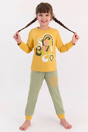 U.S. Polo Assn. U.S. Polo Assn Stay Cozy Mustard Girls' Pajama Set
