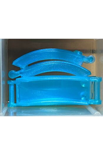 LEGO Original Accessory Custom Windscreen 6 X 2 X 2 Transparent Satin Blue Glass Piece Automobile Spacecraft