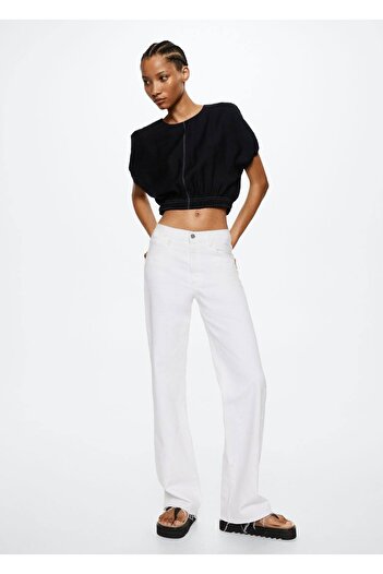 MANGO Woman Contrast Stitched Top