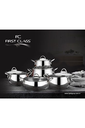 First Class 10 Piece Deluxe Cookware Set Platinum