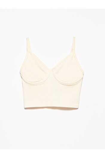 Dilvin Women's Beige Chest Cup Top