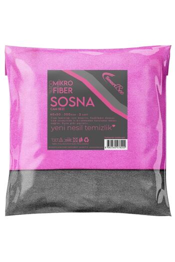 SmartBee Sosna 2-Piece Microfiber Thick Glass Cloth 40×50 300gsm – Pink/grey