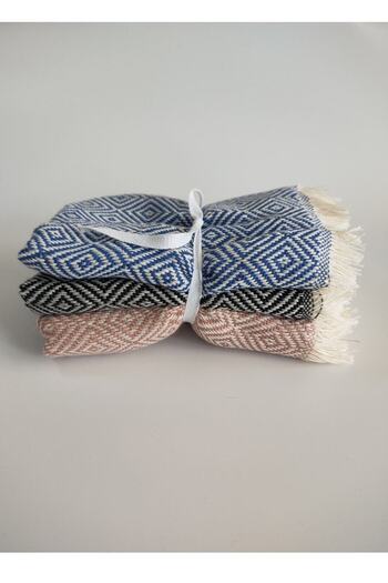 lovebox 3 Pieces Assorted Color Jacquard Cotton Placemat Napkin Medium Size 30 X 50 Cm