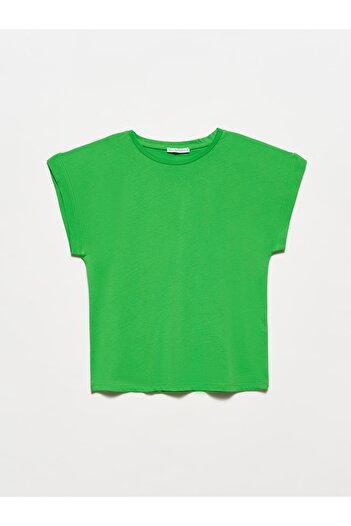Dilvin 3504 Crew Neck Combed T-shirt - Ανοιχτό πράσινο