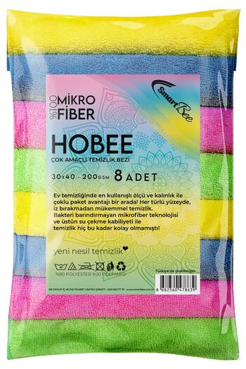 SmartBee Hobee 8 Pack Microfiber Cleaning Cloth 40x30cm 200gsm