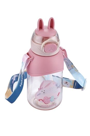 Vagonlife Neck Strap and Straw with Locking Lid 650 Ml School Water Bottle 3 Colors