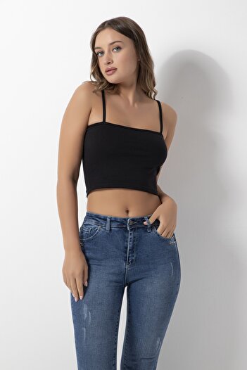 DONEX 3365 Flat Rope Suspender Crop Μαύρο
