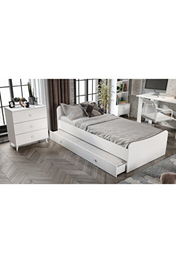 WENCE Selen Çocuk Odası Takımı Beyaz - 5 Parçalı Tamamı 1. Kalite Mdf