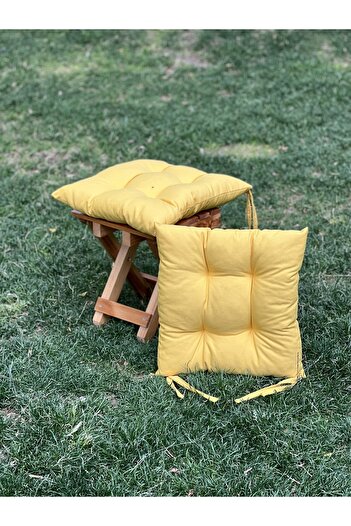 TEZKOTEKSTİL 4'lü Kombin Pofidik Minder Kare Pofuduk Sandalye Minderi Duck Bezi 40 X 40 Cm