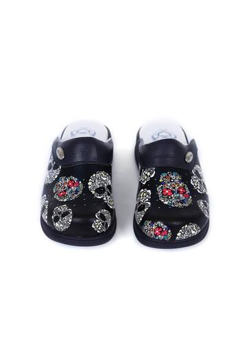 Settimo Skull Patterned Full Orthopedic Sabo Slippers