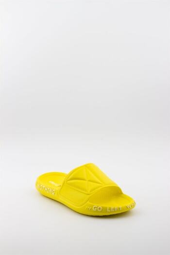 Settimo Women's Yellow Quilted Patterned Slippers