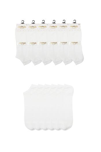 KARDEŞLER ÇORAP Men's White Booties Cotton Rice Knitted Socks 6 Pack