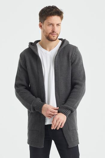 Tarz Cool Men's Smoked Patterned Knitwear Cardigan - Hrk8085r01s