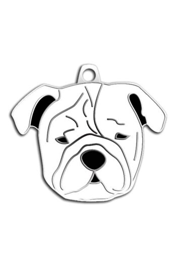 Dalis Pet Tag - Bulldog Dog Tag (White)