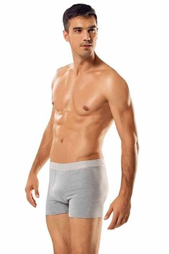 Tutku Men's Gray Cotton Lycra Boxer 10 Piece