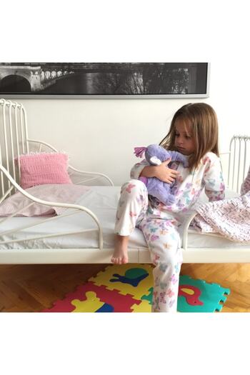 Miniko Butik Girl's Pink Flannel Pajama Set
