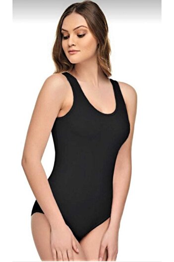 Tutku Black Thick Strap Cotton-Lycra Body Set of 3 - Bodysuit 0149