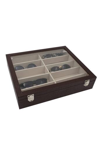 STAND MARKET Glasses Box 10Pcs Crocodile Brown
