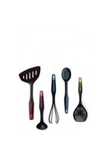 Tupperware Black Modern Fairy Set Spatula Mini Ladle Whisk Spoon Colander
