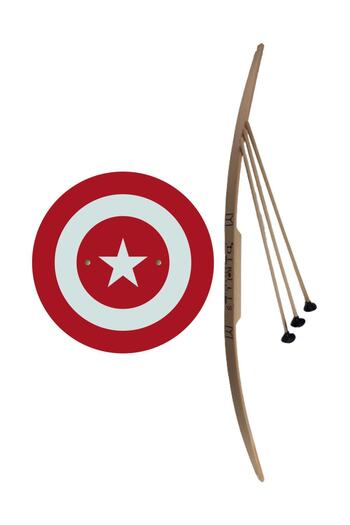 Ahtek Wooden Toy Set of 2, Captain Turkey Shield + Hornbeam Arrow Bow Set