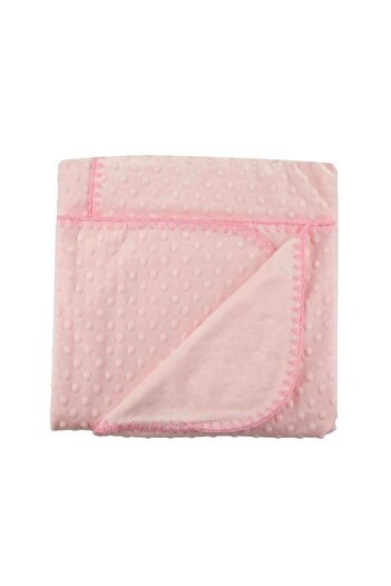 Bebitof Kız Bebek Dikişli Pembe Nohut Battaniye 87x90