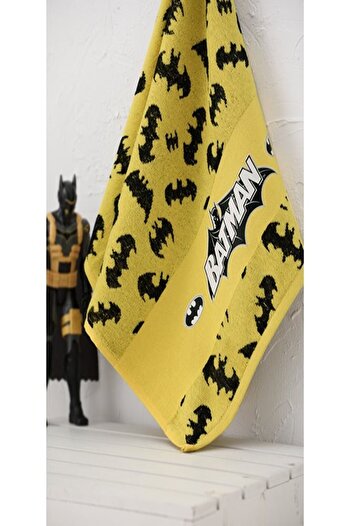 Özdilek Çocuk Sarı Batman Dark Lisanslı Havlu Bornoz Free Set