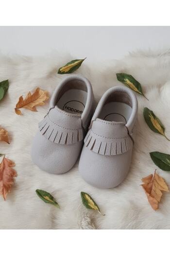 Hodore Rocco Genuine Leather Baby Moccasin Gray