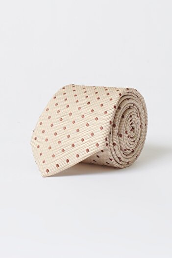 ALTINYILDIZ CLASSICS Men's Beige Patterned Beige Tie