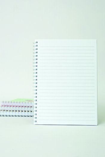 paperlab دفتر ملاحظات حلزوني مخطط منقوش باللون الأبيض مقاس A5
