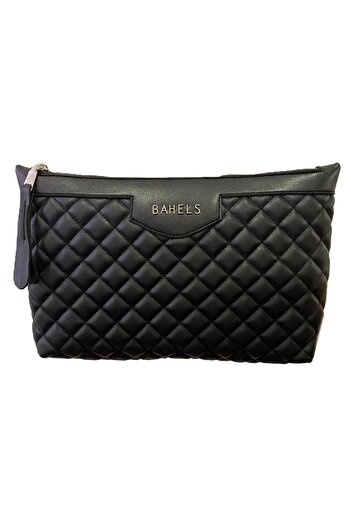 BAHELS Черна дамска чанта портфолио и клъч със специален дизайн