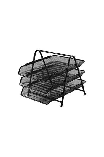 Globox 3-Piece Document Rack - Black Metal