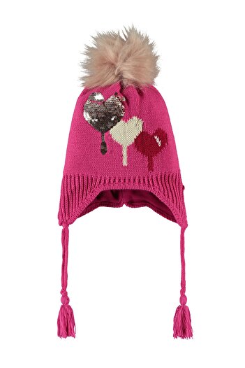 Kitti Kız Çocuk Kulaklı Bere 1-4 Yaş Pembe