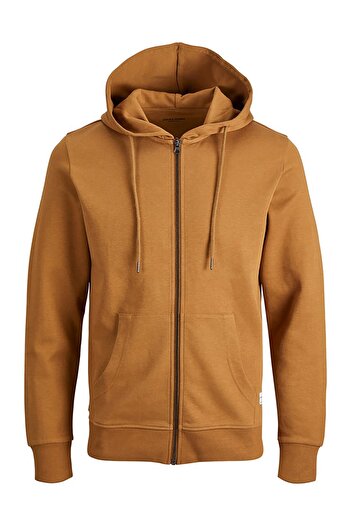 Jack & Jones Ανδρικό φούτερ Jjebasic Sweat Zip Hood Noos - 12181901 Rubber REG
