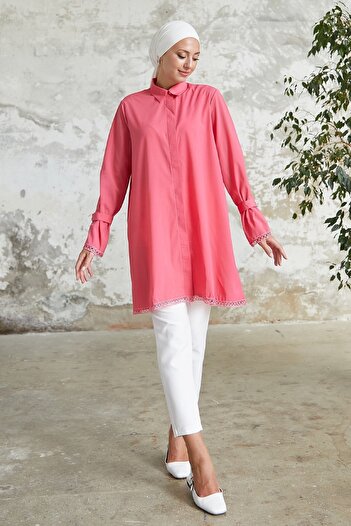 InStyle Button Detailed Shirt - Pomegranate Flower