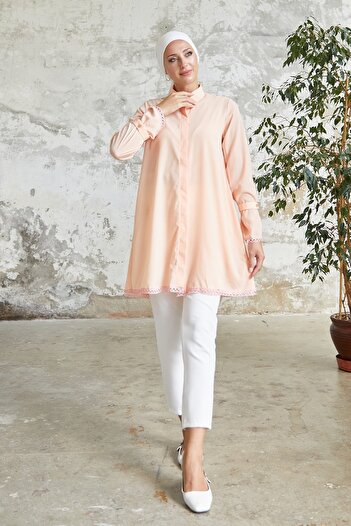 InStyle Button Detailed Shirt - Salmon