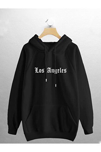 CANDEL Φούτερ Unisex με κουκούλα Los Angeles Illustrated Back Printed