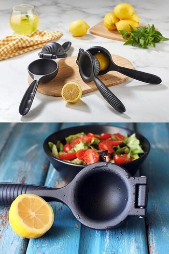 Chefstar Chef Star Lemon Tangerine Squeezer Black Cast Iron
