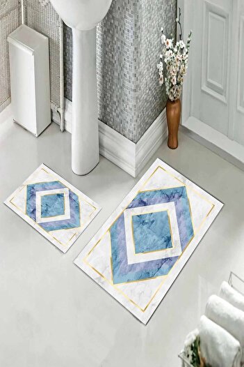 on the clouds Bathroom Rug Double Toilet Set with Non-Slip Base