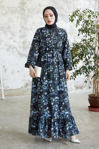 InStyle Levisa String Collar Chiffon Dress - Black