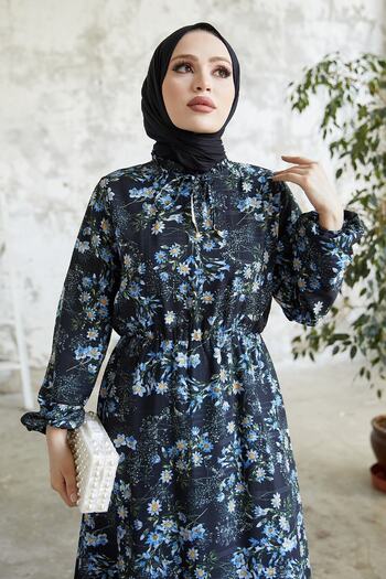 InStyle Levisa String Collar Chiffon Dress - Black