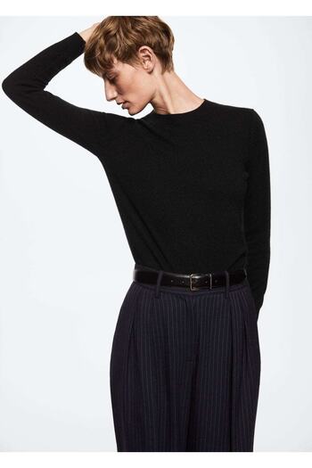 MANGO Woman Women's Black Cashmere Sweater
