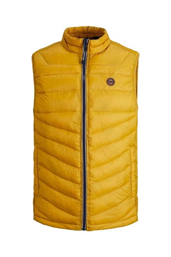 Jack & Jones Jjehero Bodywarmer Collar Noos Men's Coat & Jacket - 12211790 Harvest Gold CONTRAST ZIP