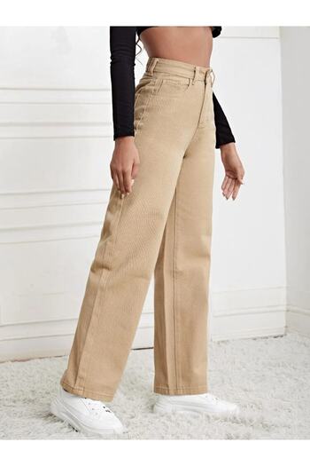 SHEVEGA Παντελόνι Mink High Waist Palazzo Boyfriend με φαρδύ πόδι