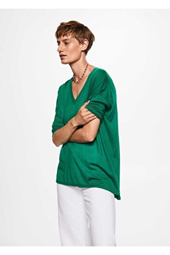 MANGO Woman V-Neck Knitted Sweater
