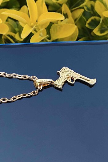 TREND COLLECTİON Altın Kaplama Desert Eagle Tabanca Kolye