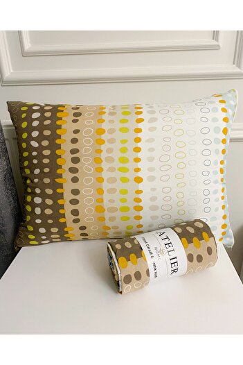 Atelier Home Single Ranforce Elastic Fitted Sheet + 1 Pillow Case Brown Polka Dot