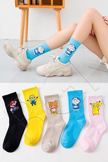 BGK Unisex Patterned College Socks 5 Pack Extra Comfortable